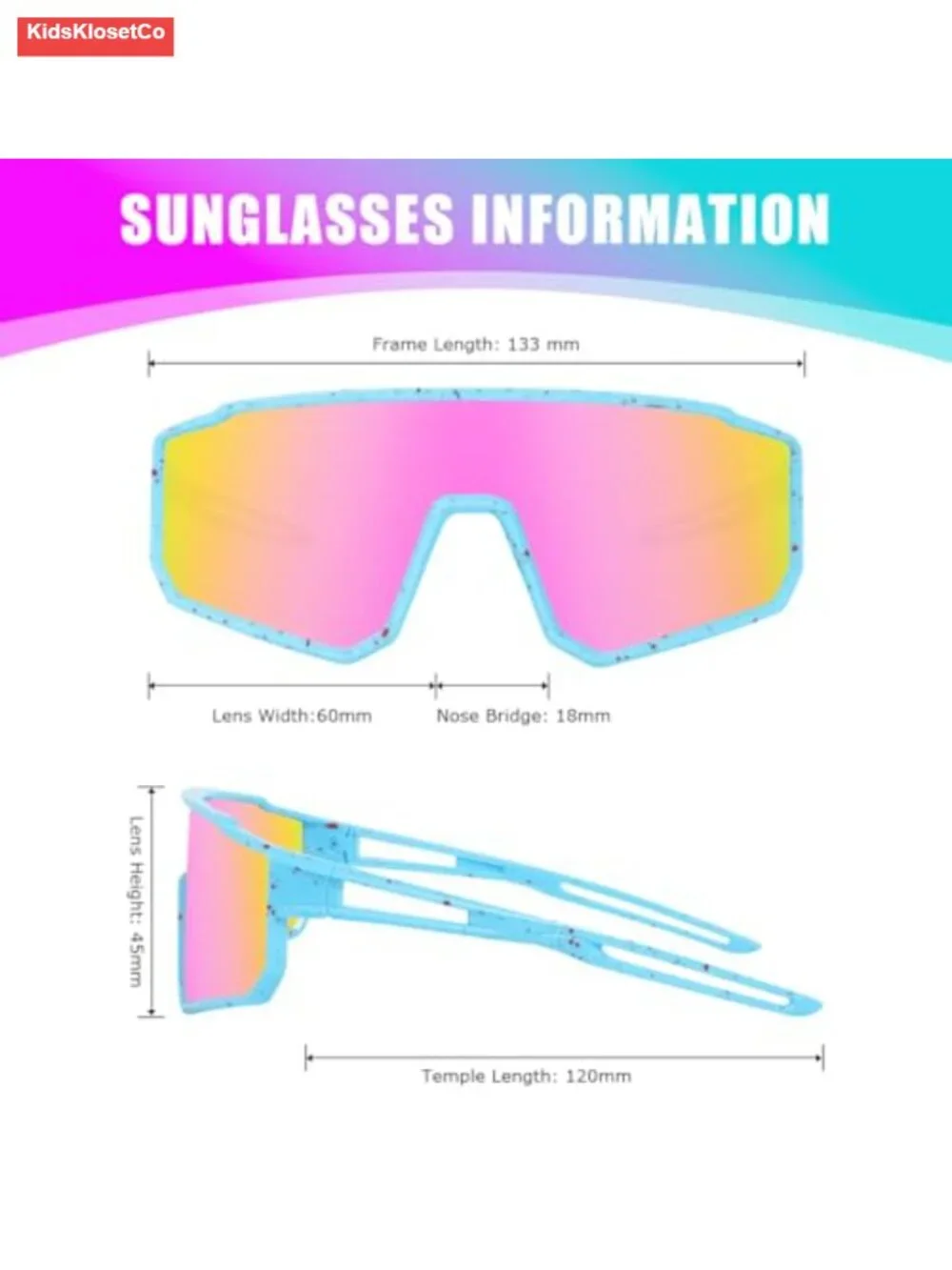 Polarized Sports Sunglasses UV400 for Kids Ages 6-12 Baseball Softball Running